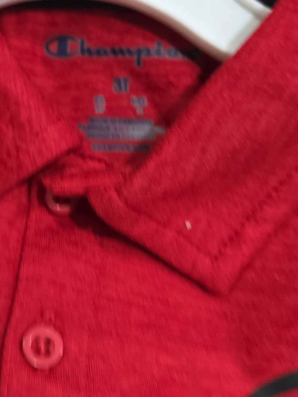 Champion Red Short Sleeve Kids Tee with Logo Tags